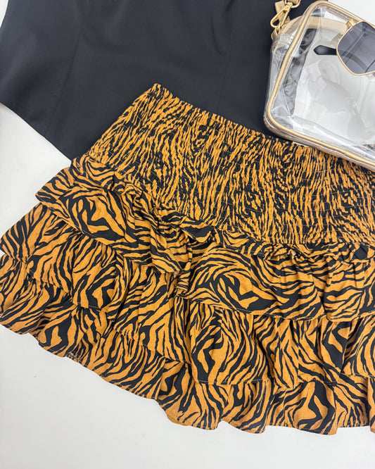 Tiger Tiered Ruffle Skort
