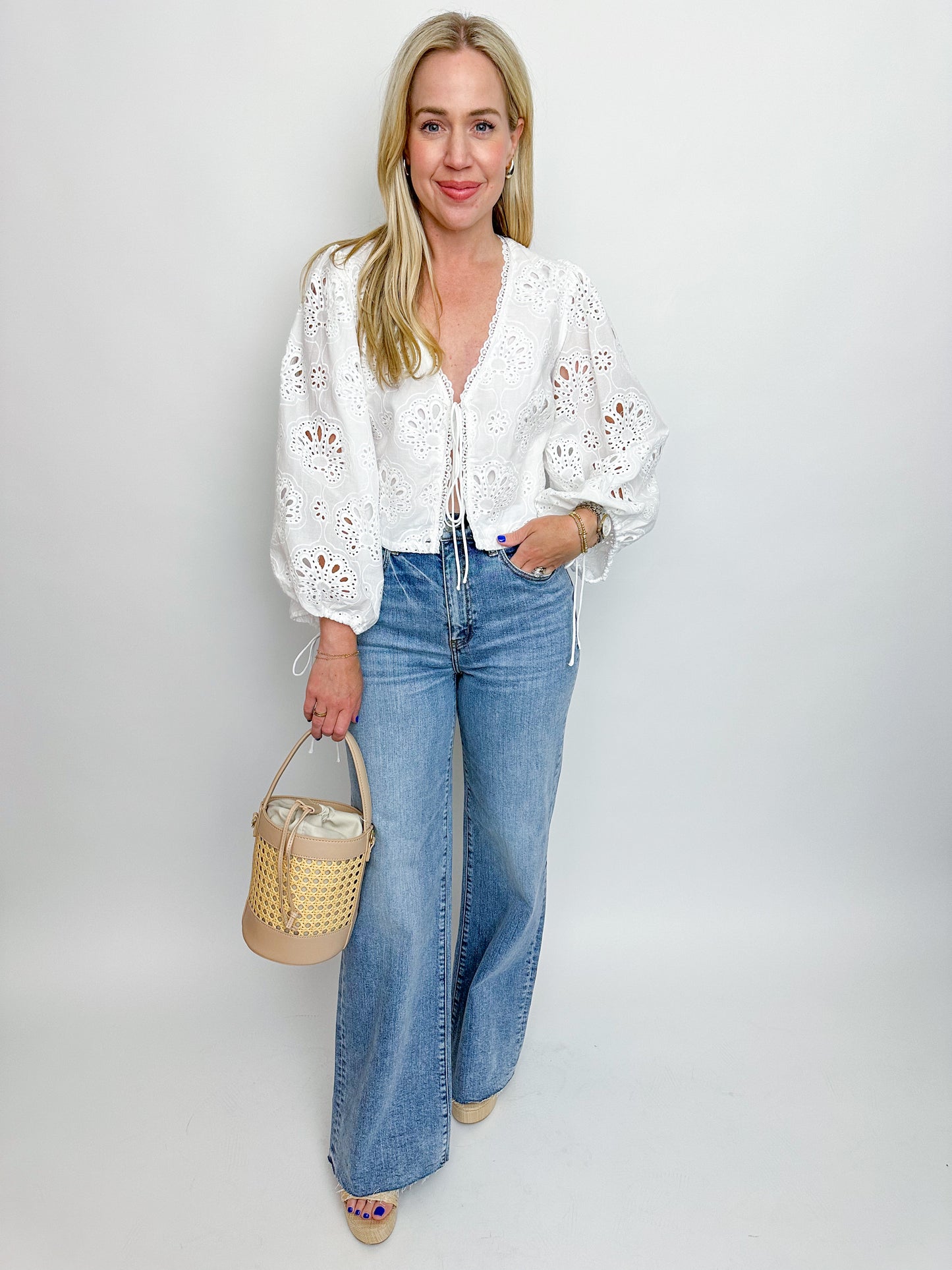 Far Out High Rise Wide Leg Jean Fools Gold