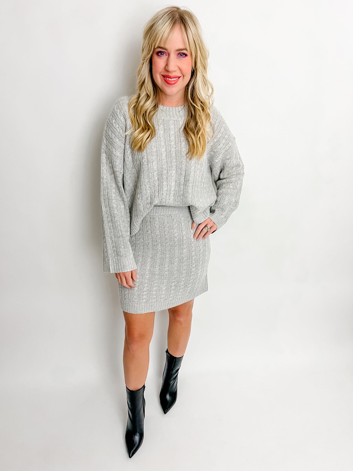 January Cable Knit Mini Skirt