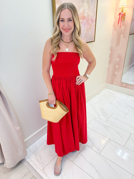 Cherry on Top Strapless Maxi Dress