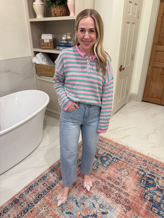 Time's Up Striped Sweater