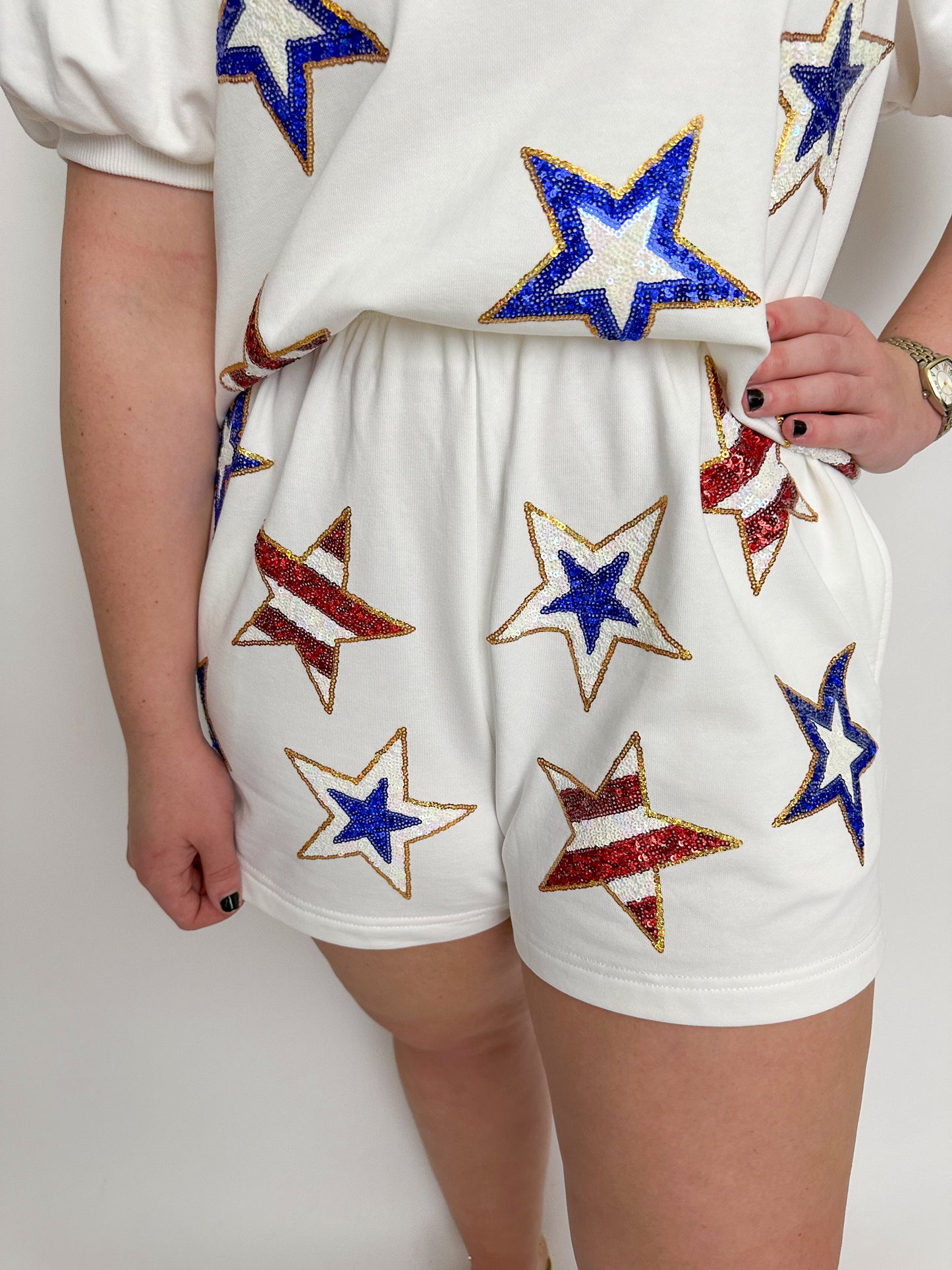 Star Spangled Embroidered Short