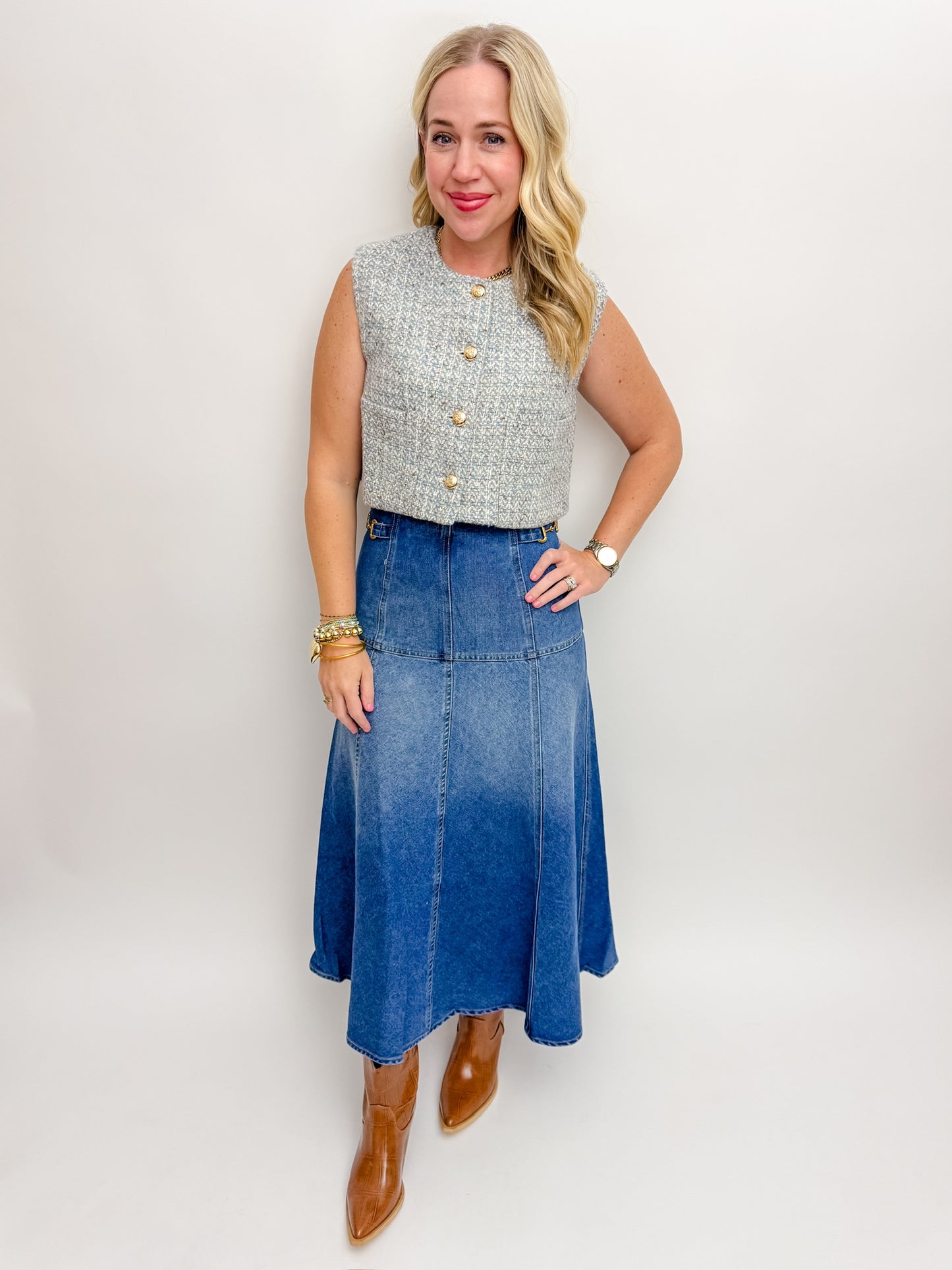 Sylvie Tweed Crop Vest