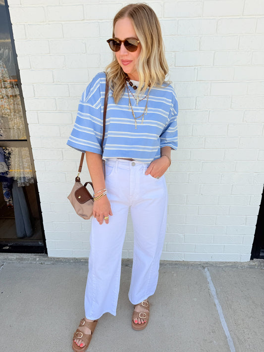 Americana Striped Oversized Tee