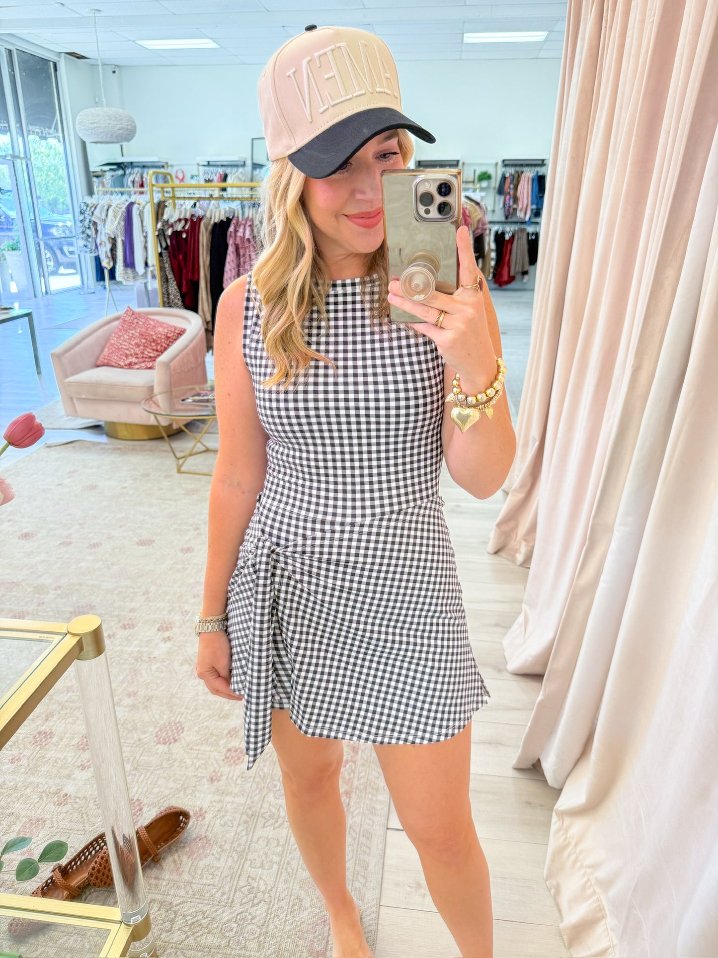 Rally Gingham Wrap Front Active Dress