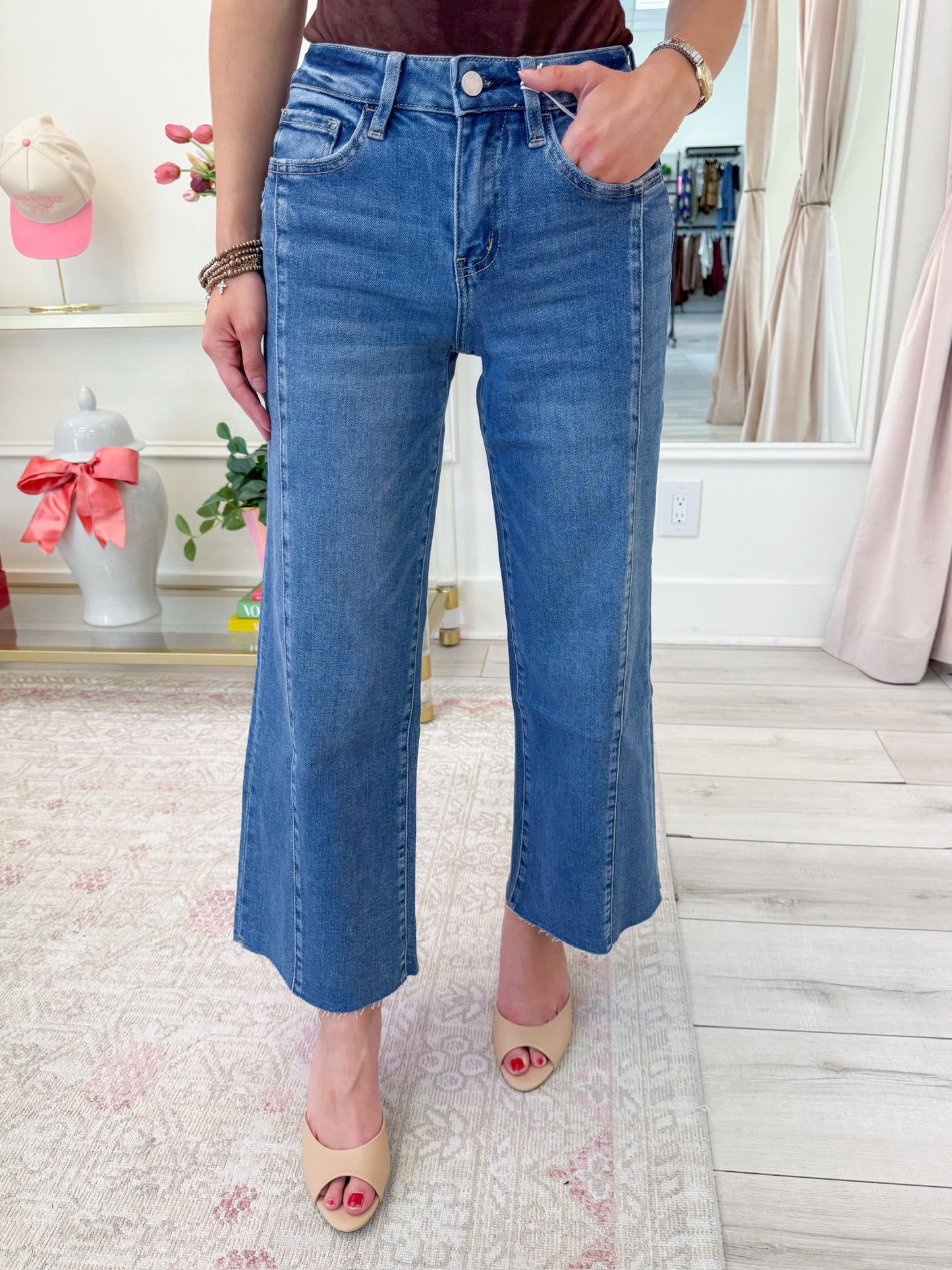 Olivia High Rise Twist Wide Leg Jean