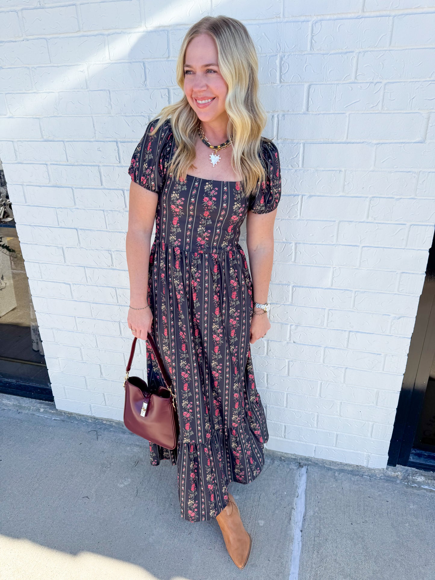 The Cornelia Maxi Dress Onyx Garden