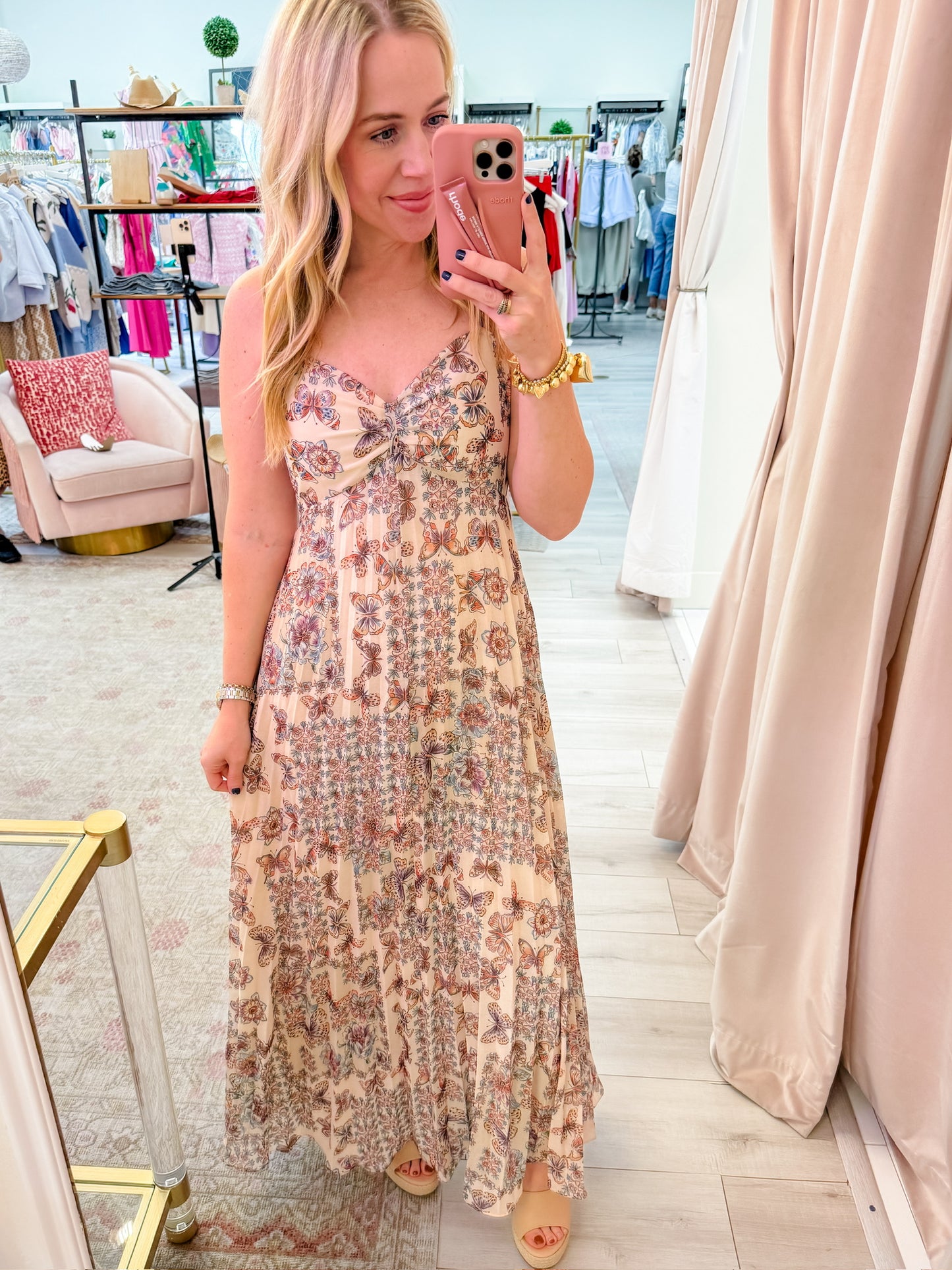 Mariposa Pleated Maxi Dress