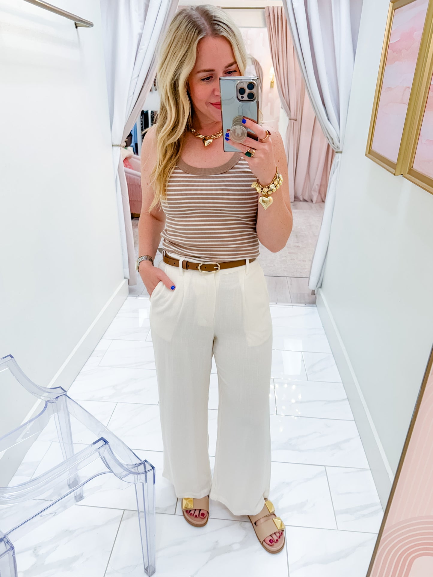 ZS Elin Stripe Rib Tank