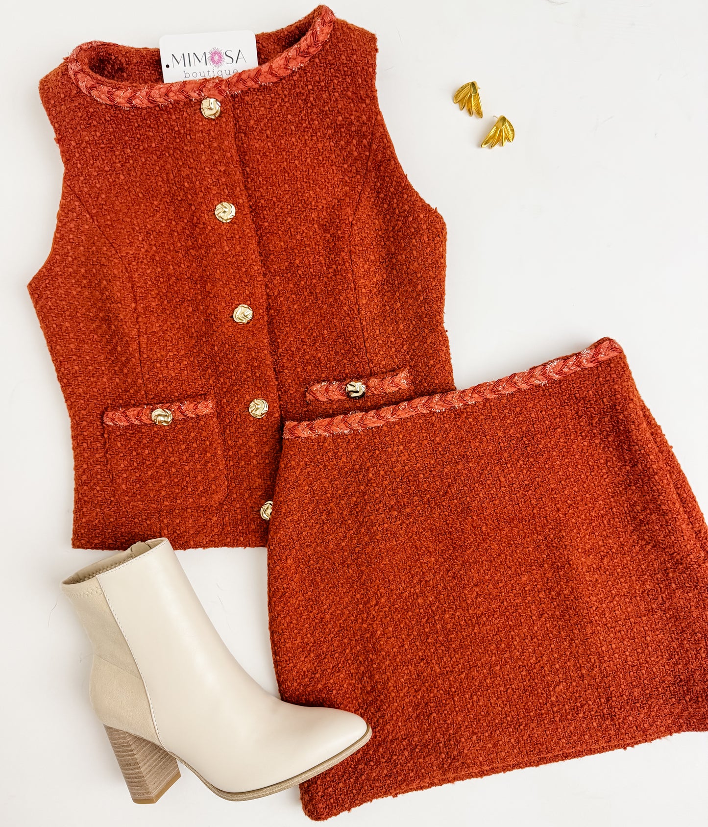 Pumpkin Spice Tweed Skirt