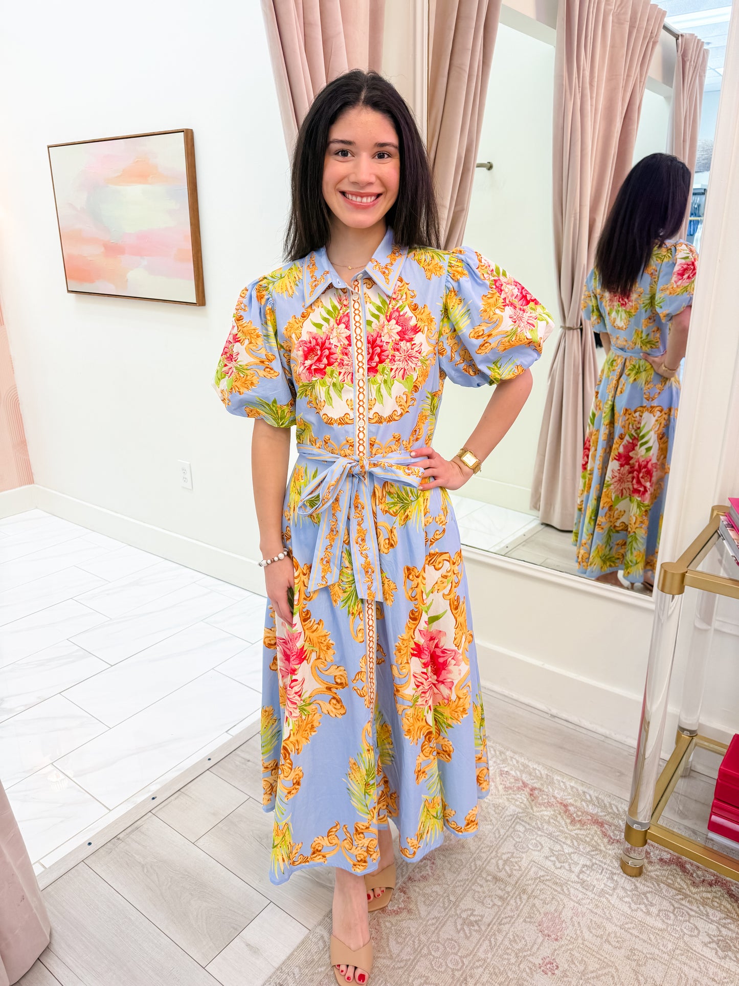 Prudence Puff Sleeve Midi Dress