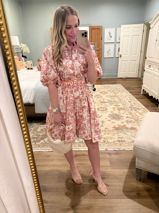 Amelie Floral Belted Dress