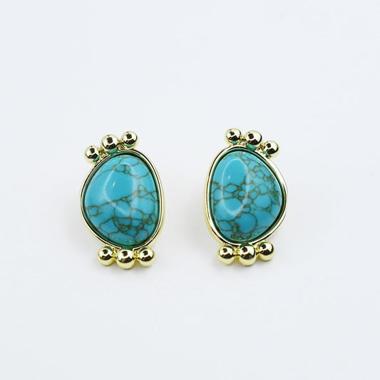 Turquoise Gold Serenity Studs