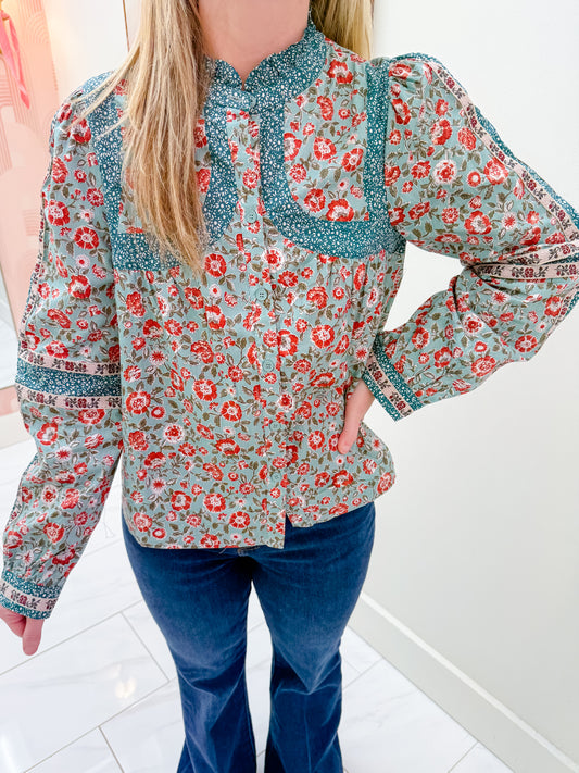 Winslow Floral Button Blouse