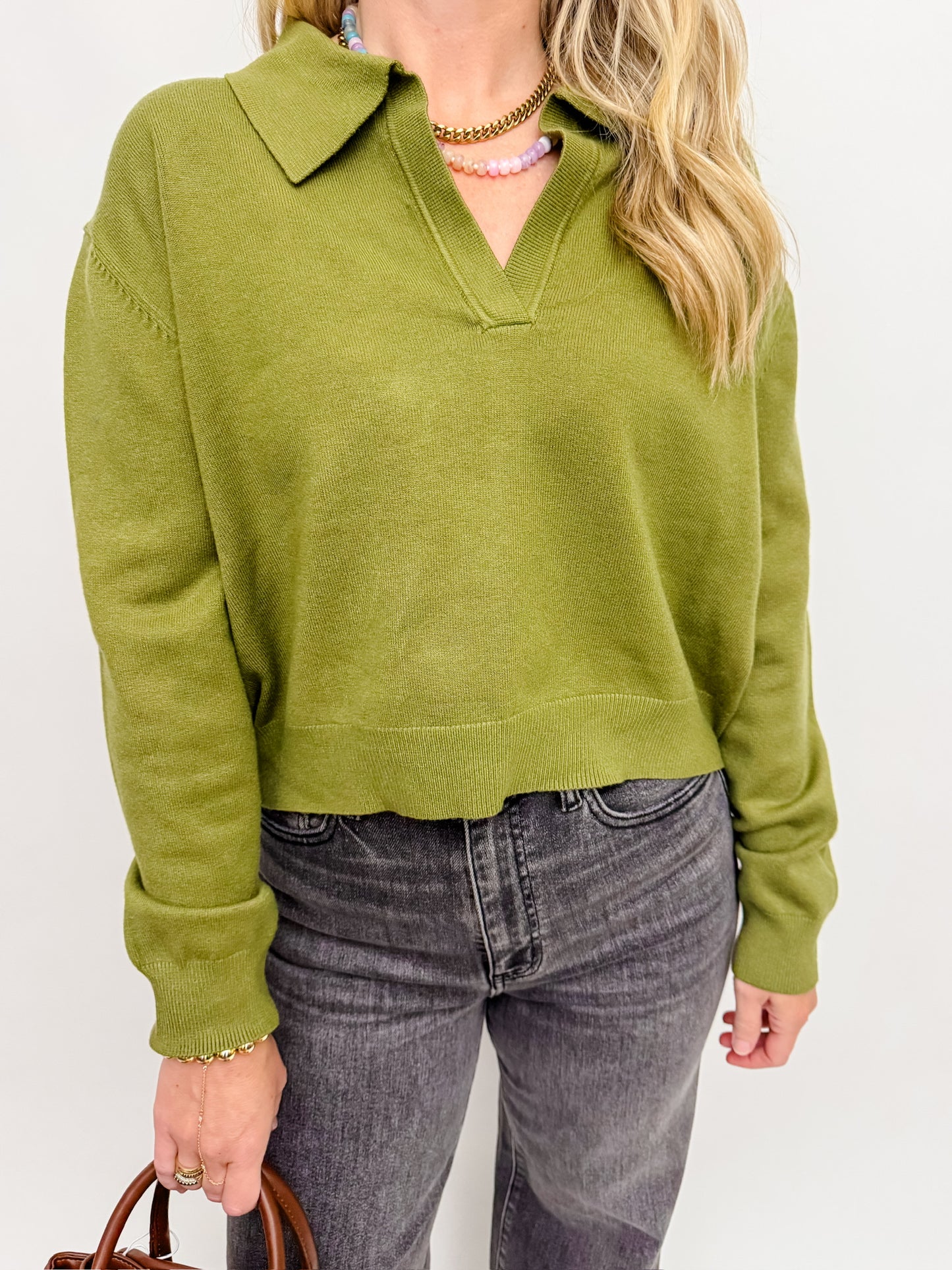 Vneck Collared Sweater