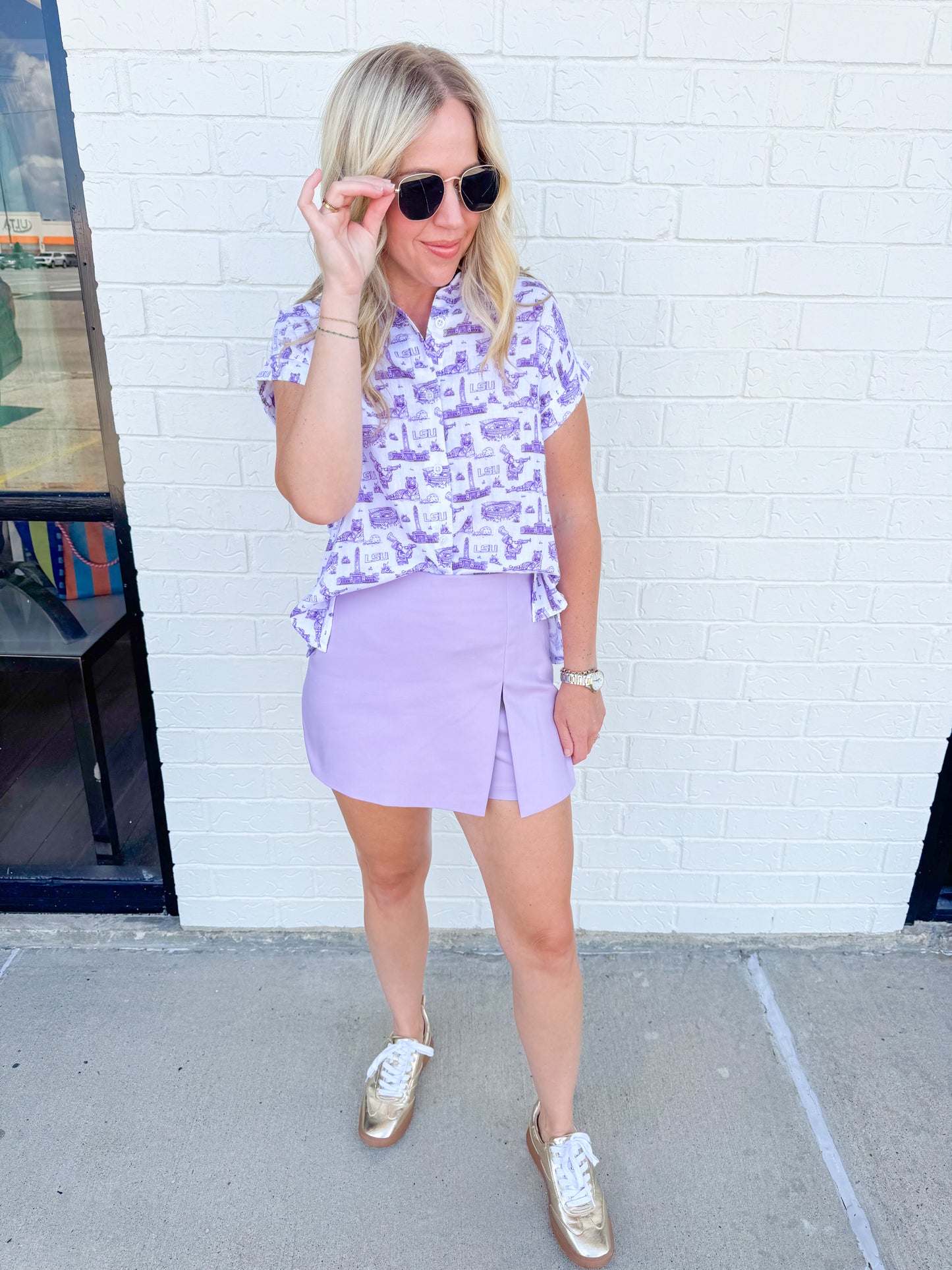 The LSU Team Toile Button Up