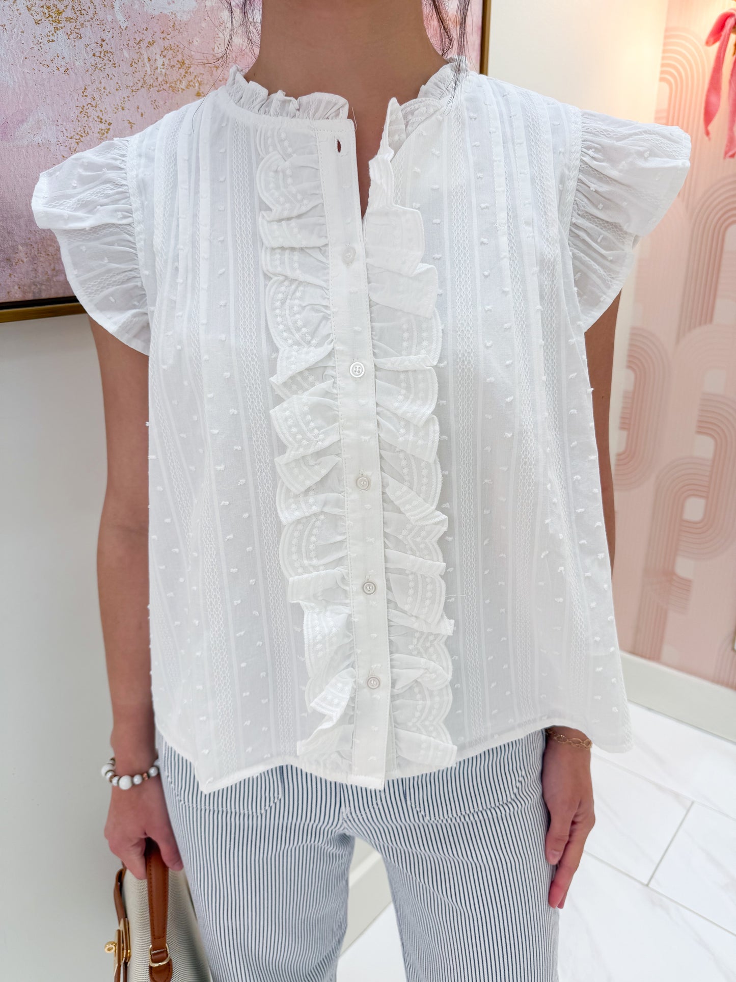 Sweet Spring Swiss Dot Blouse