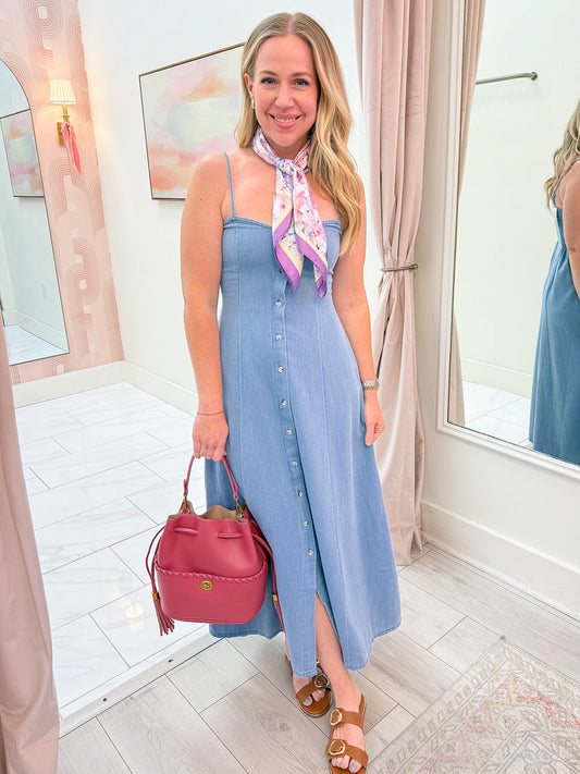 ZS Angel Eyes Chambray Midi Dress