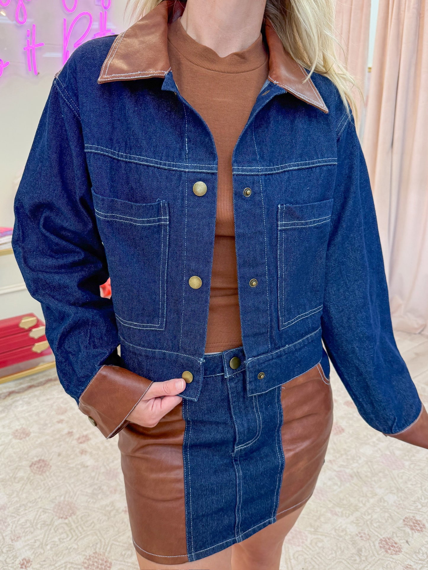Bobbi Contrast Denim Jacket
