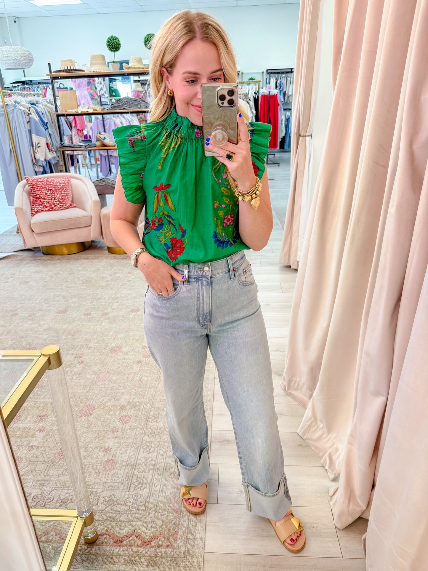 Magda Floral Flutter Blouse