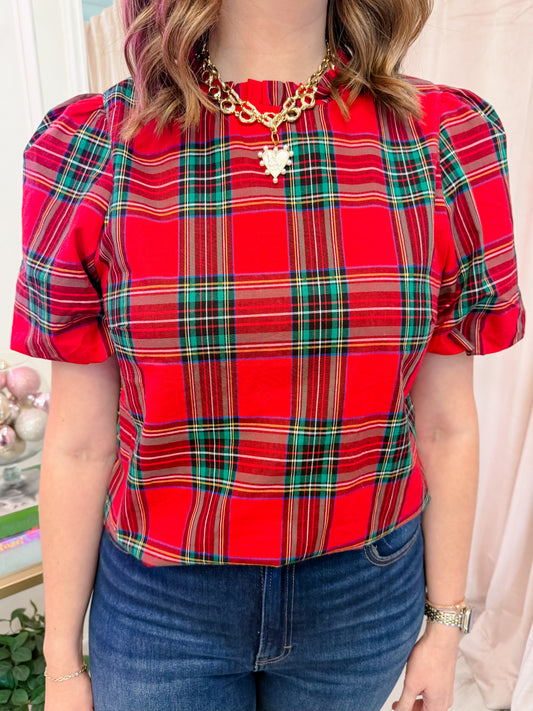 Noelle Tartan Blouse