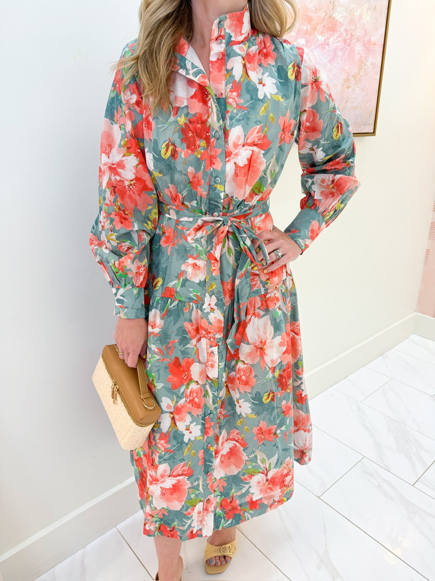 Quinn Floral Tie Waist Maxi Dress