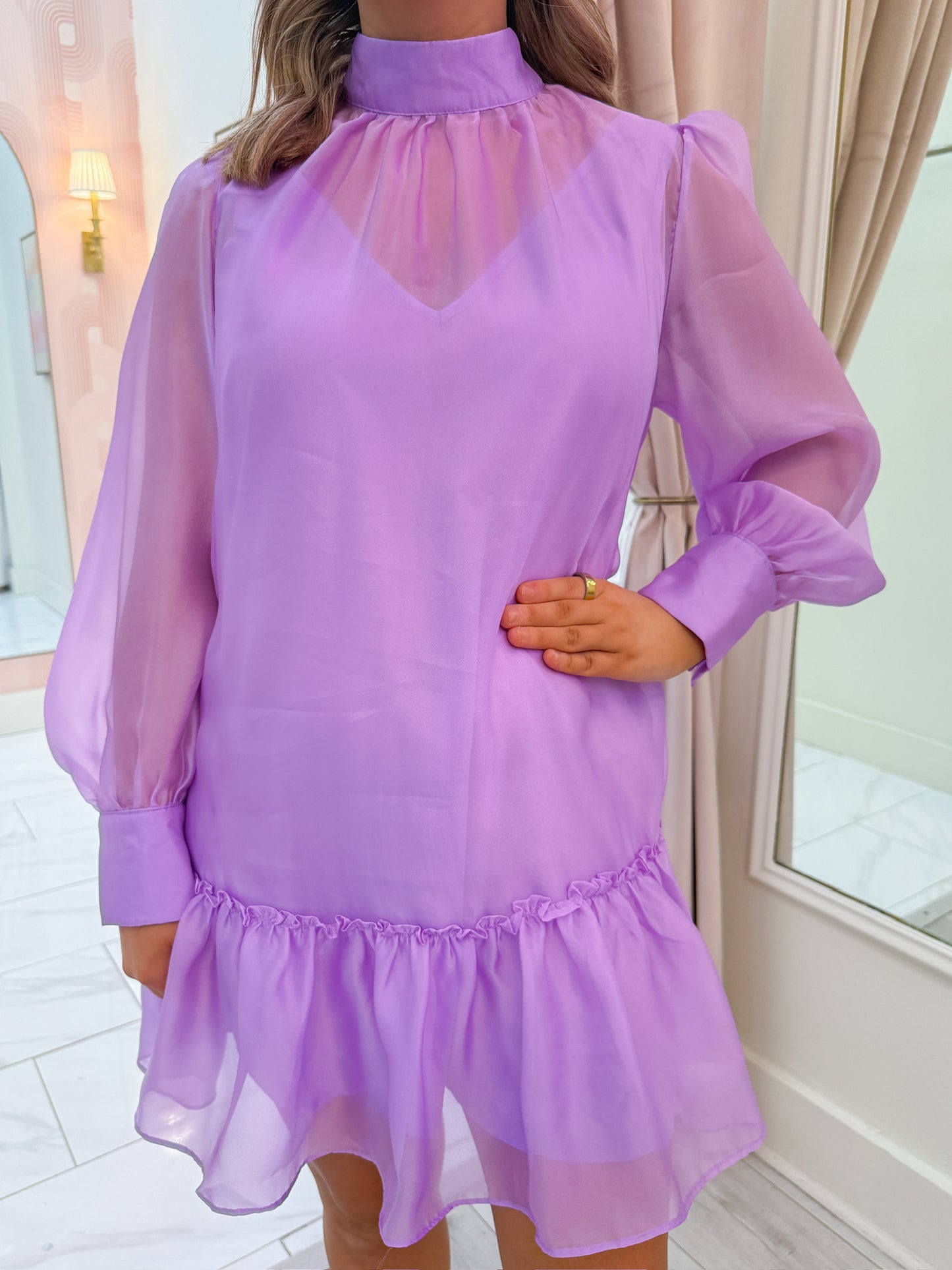 Time For Tea Chiffon Mini Dress