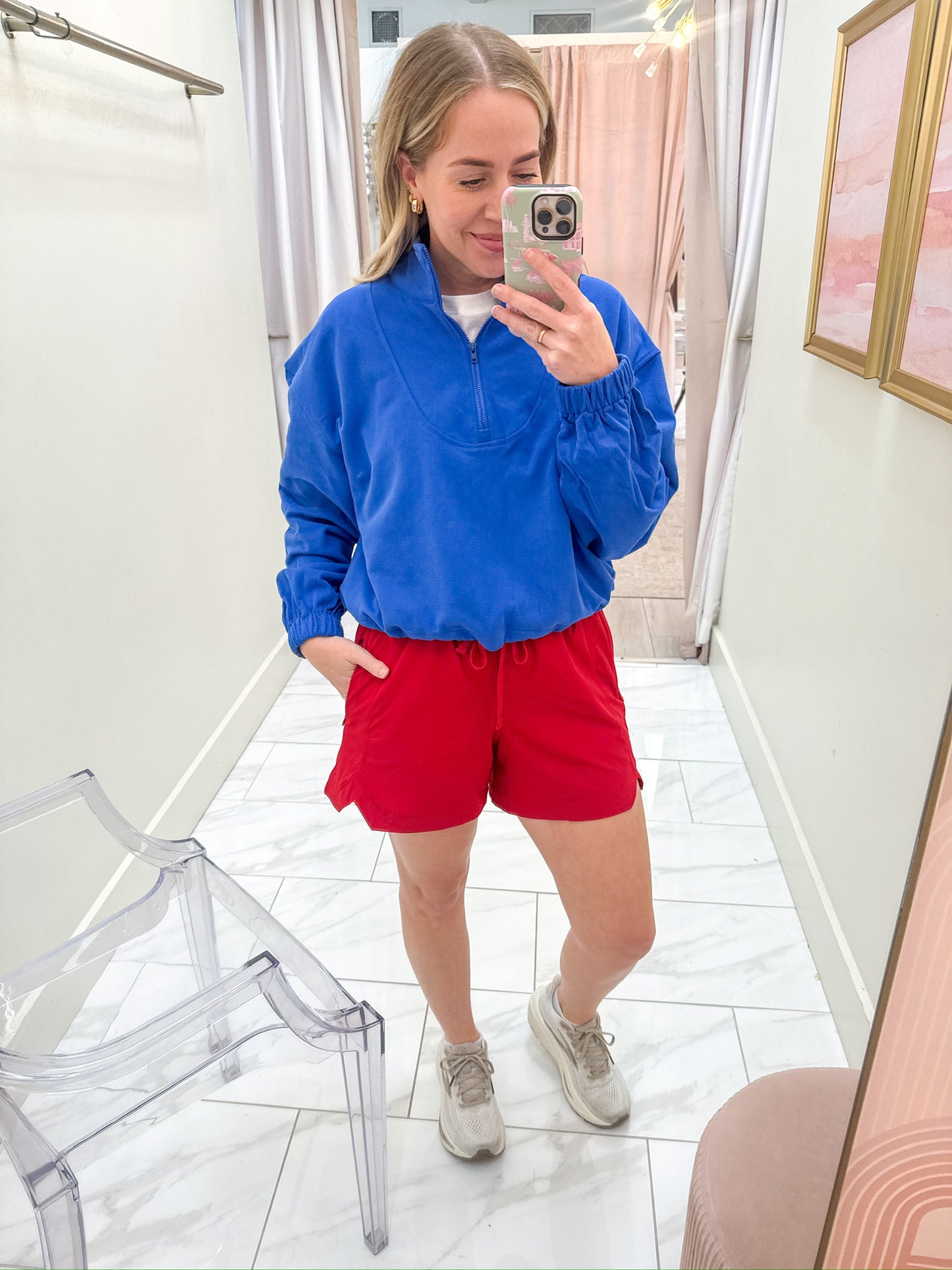 Half Zip Drawstring Pullover