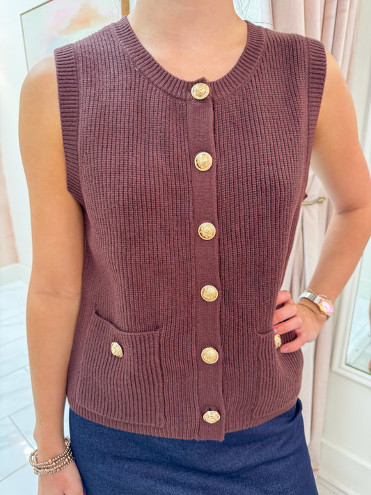 Aliya Ribbed Sweater Vest