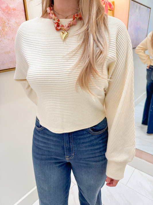 On A Stroll Boatneck Knit Top