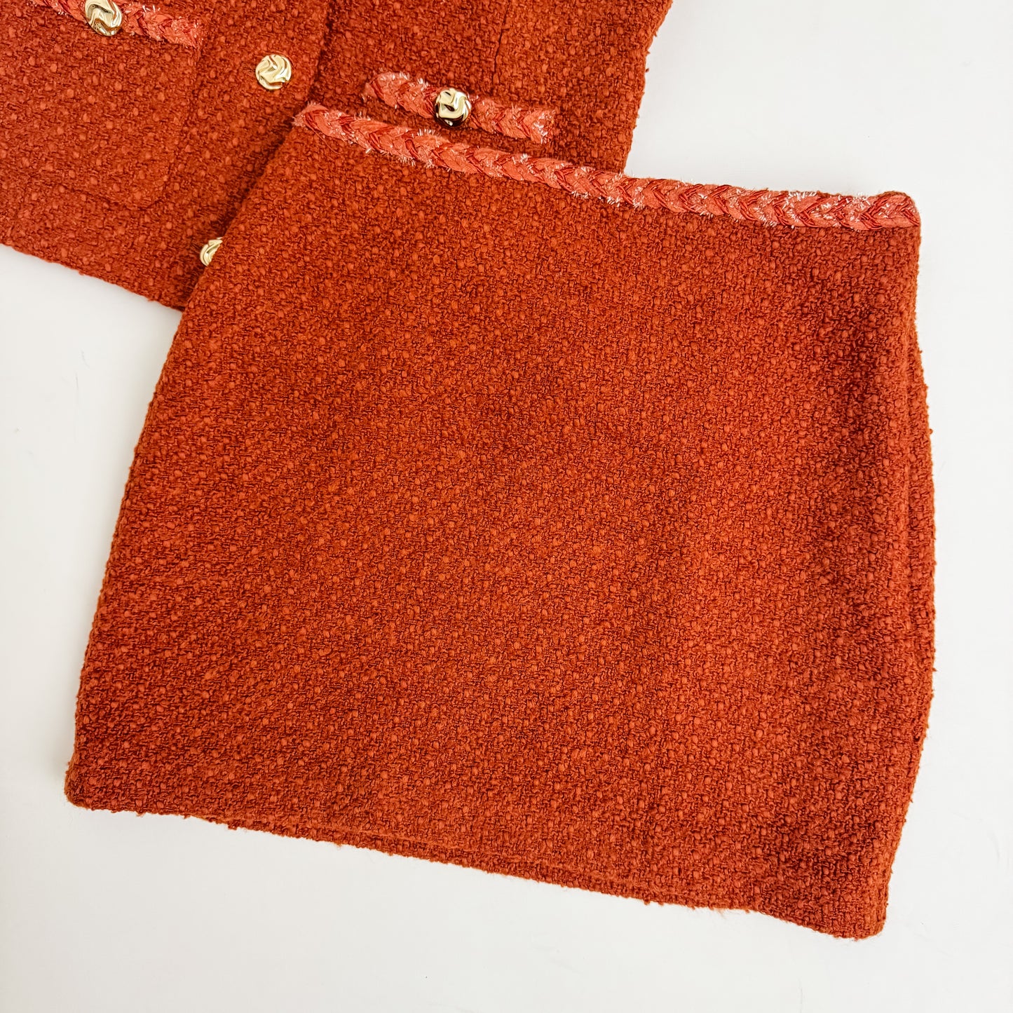 Pumpkin Spice Tweed Skirt