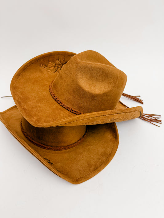 Floral Brown Cowgirl Hat