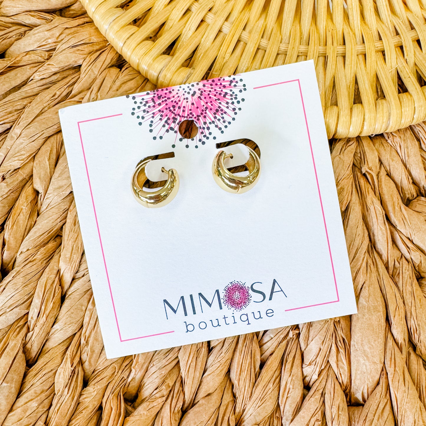 Wide Mini Hinge Hoop Earrings