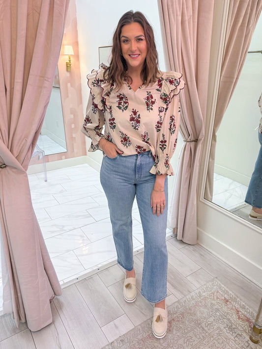 Cider Petals Ruffle Blouse