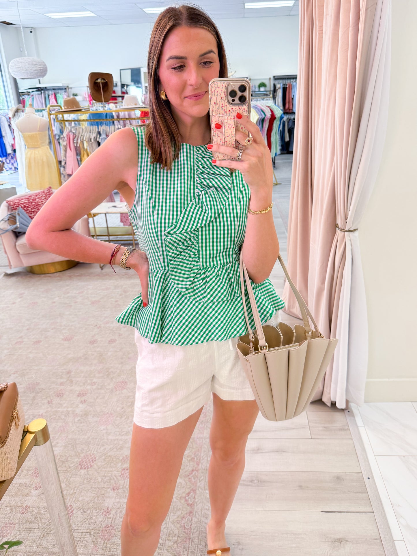 Greenhouse Gingham Ruffle Blouse