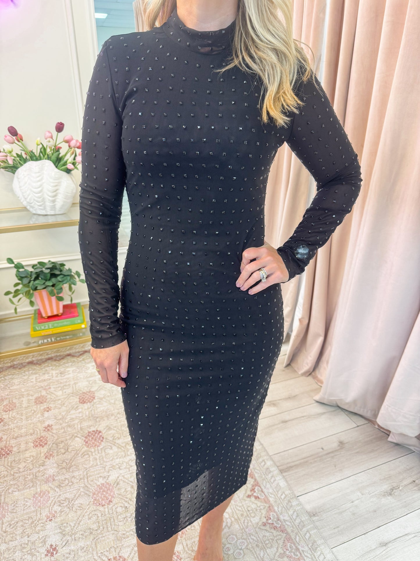 Krista Jeweled Midi Dress