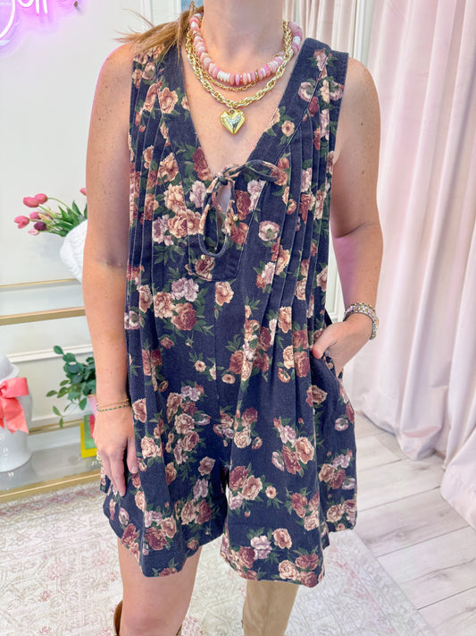 Rose Garden Stone Washed Romper