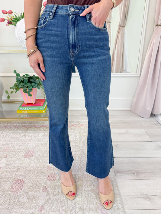 Happi High Rise Crop Flare Dark