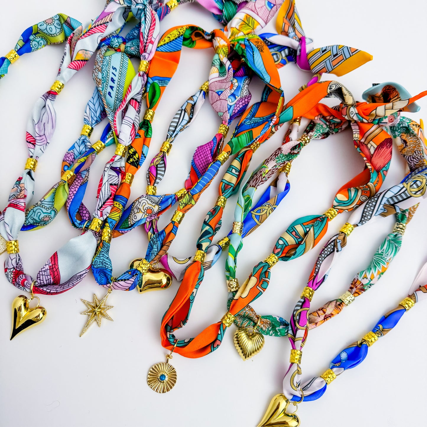 Gold Spacer Scarf Necklace