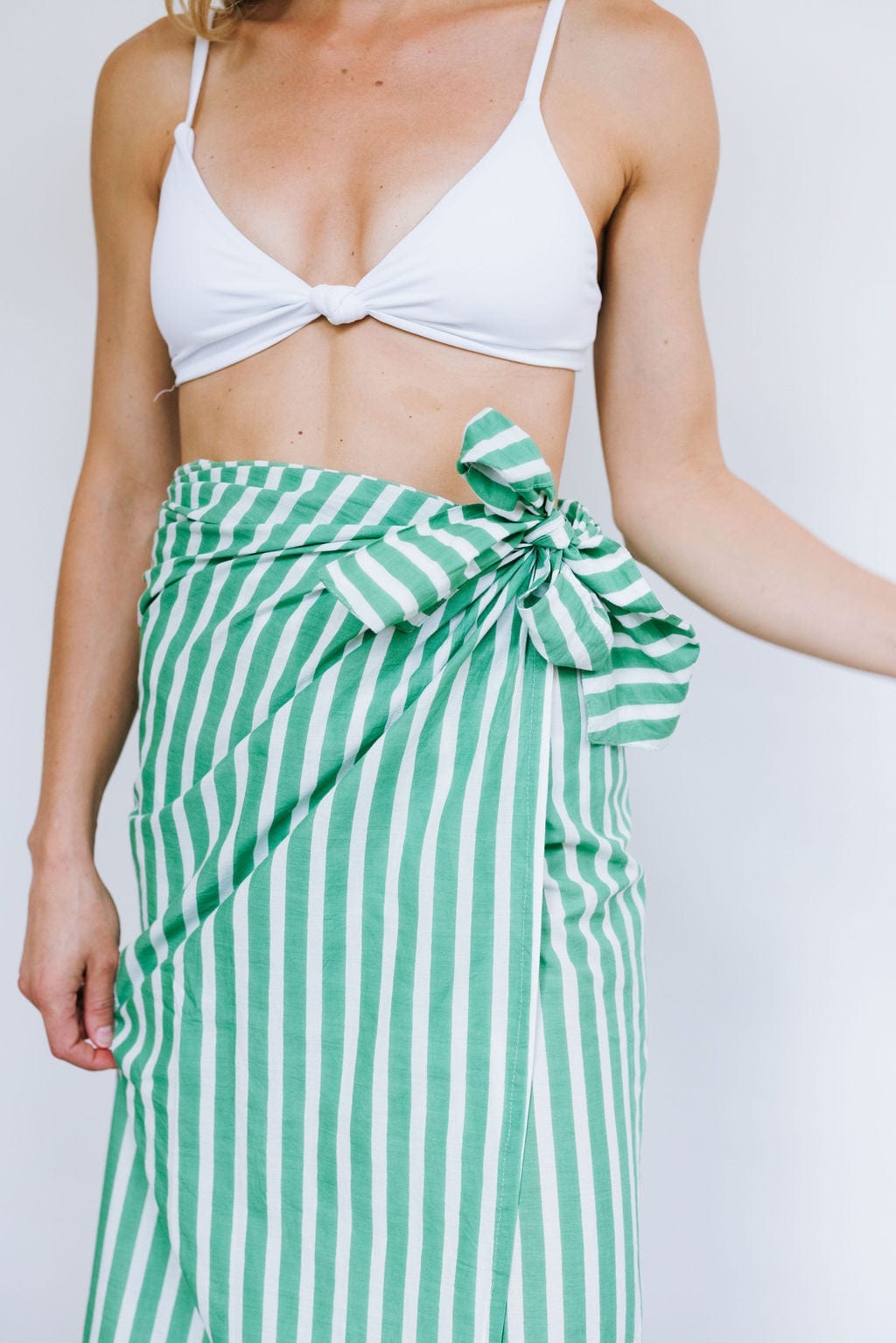 ST Green and White Stripe Vienna Sarong