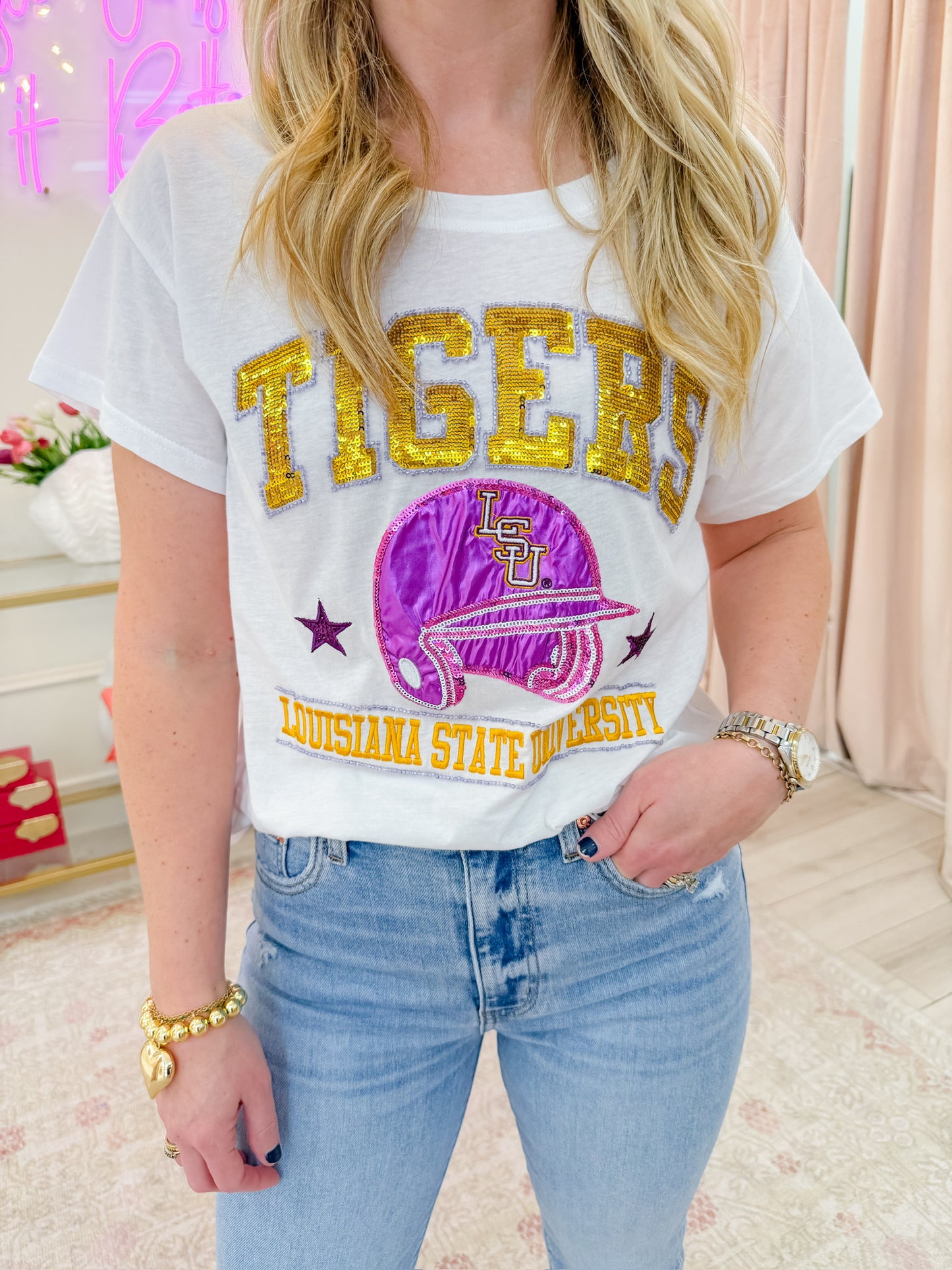 LSU Tigers Baseball Helmet Tee