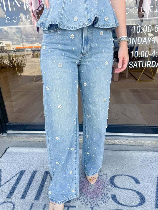 Fianna Embellished Slim Barrel Jean