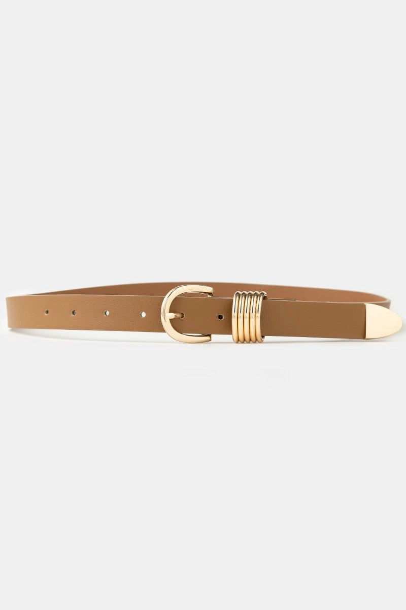 Multi Ring Vegan Leather Belt