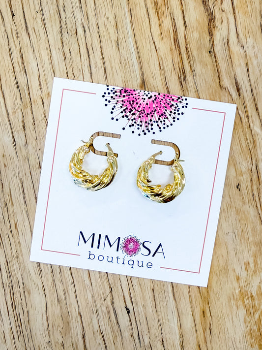 Twisted Gold Hoops