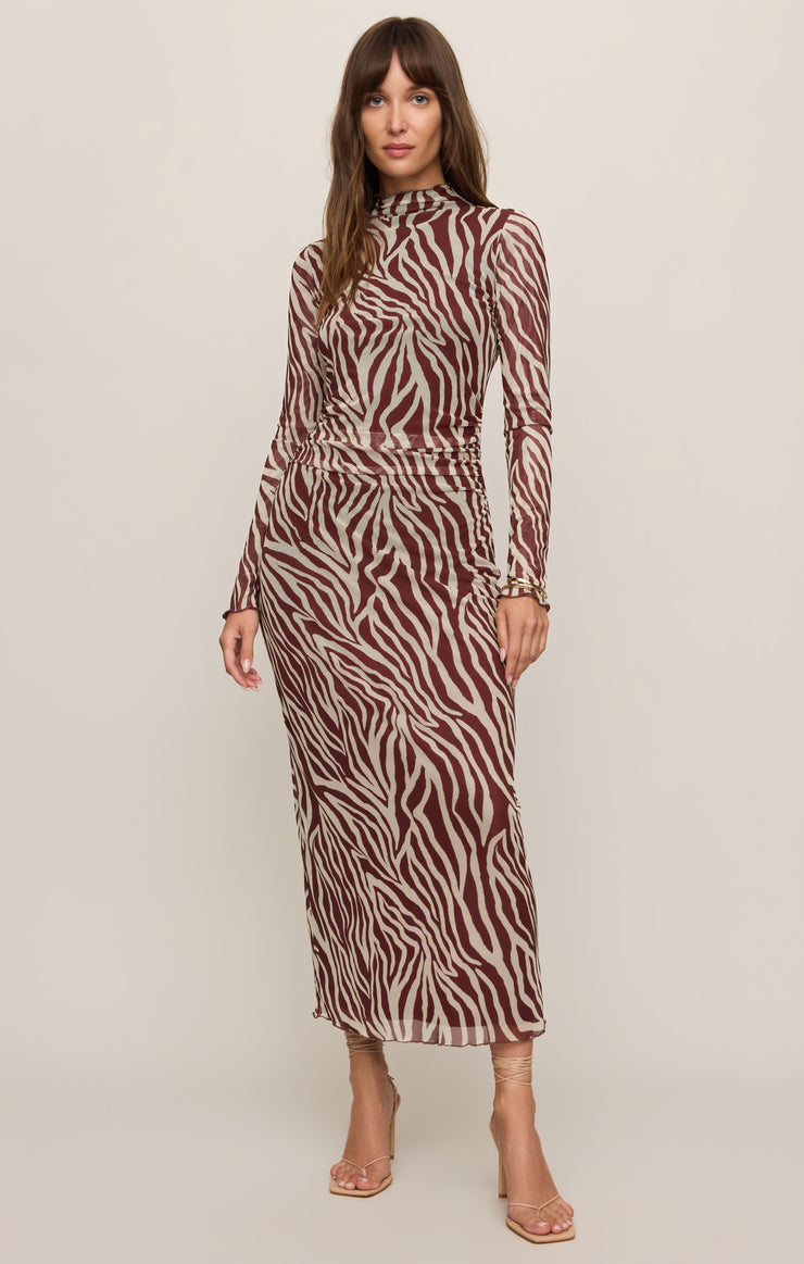 ZS Sevilla Zebra Mesh Midi Dress