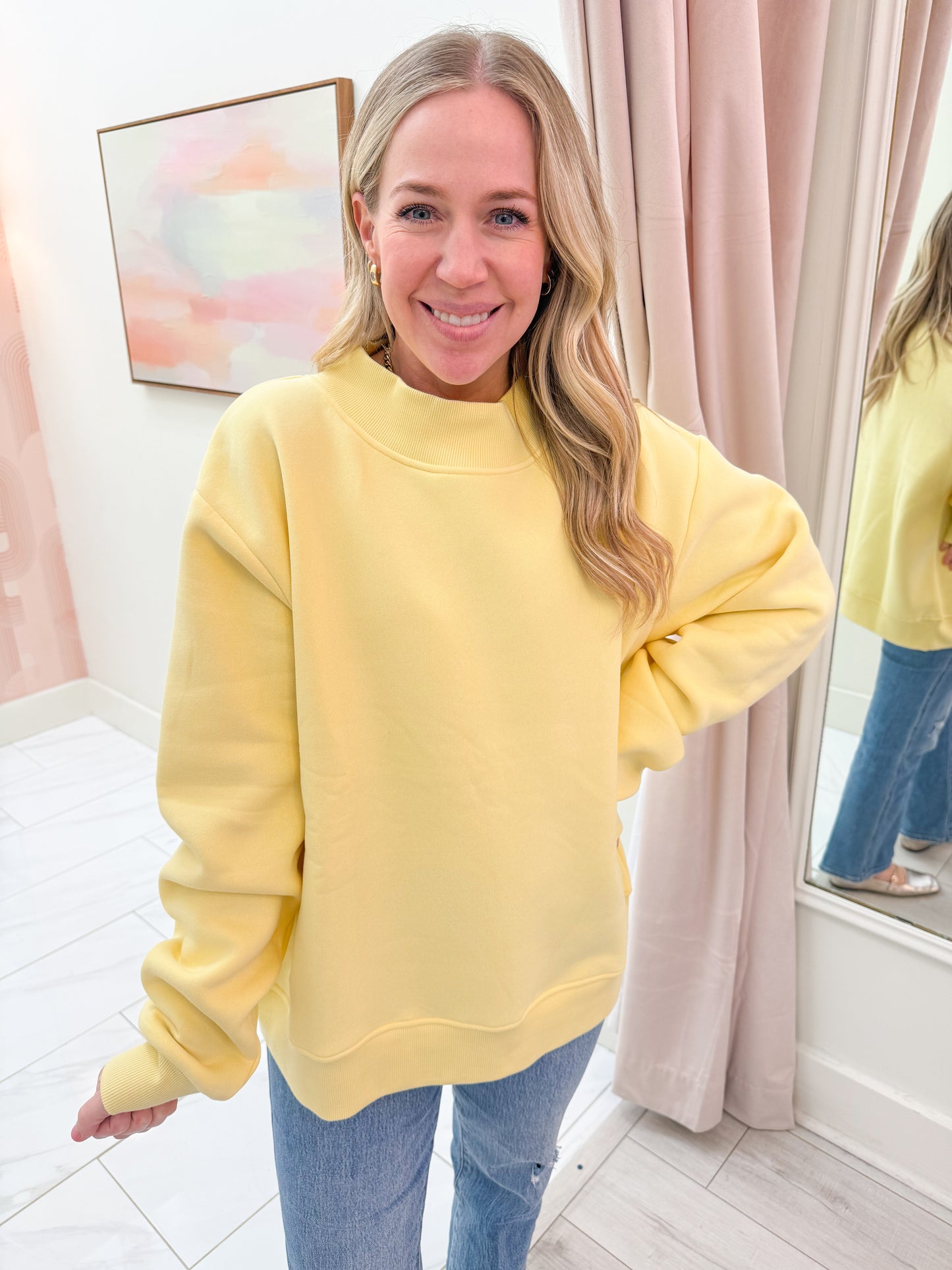 Cozy Fleece Mock Neck Sweatshirt