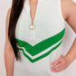 Zoe Zip Dress Green Stripe Knit