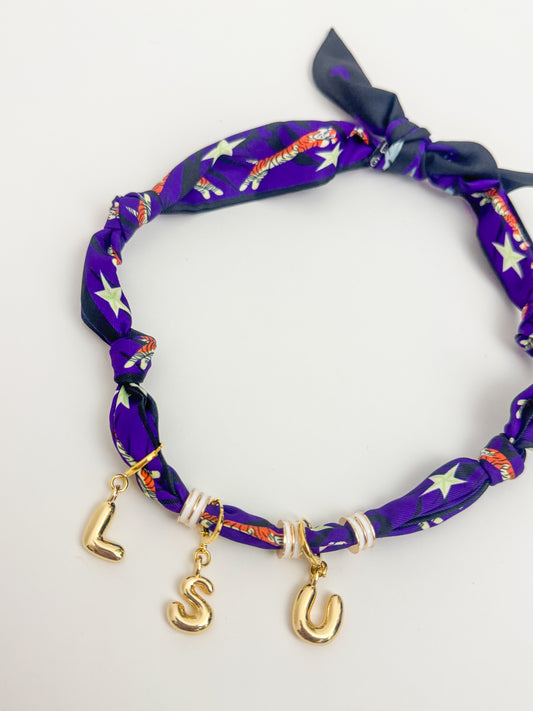 Gameday Knotted Scarf Bubble Charm Necklace