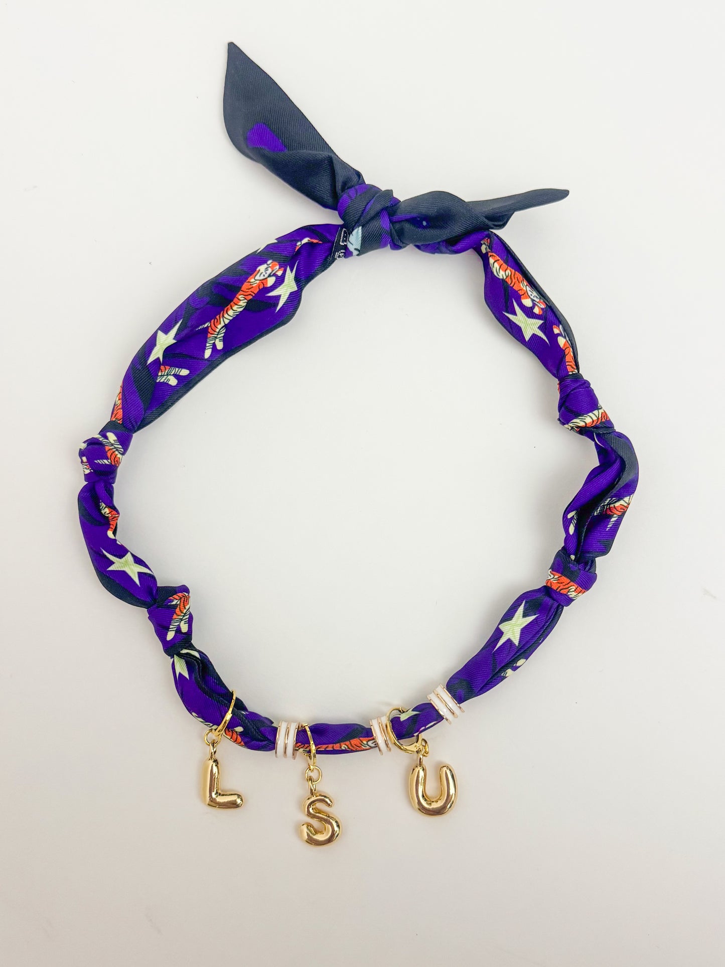 Gameday Knotted Scarf Bubble Charm Necklace