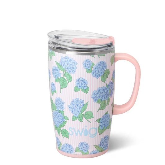 Swig Travel Mug 18oz-Hydrangeas